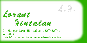 lorant hintalan business card